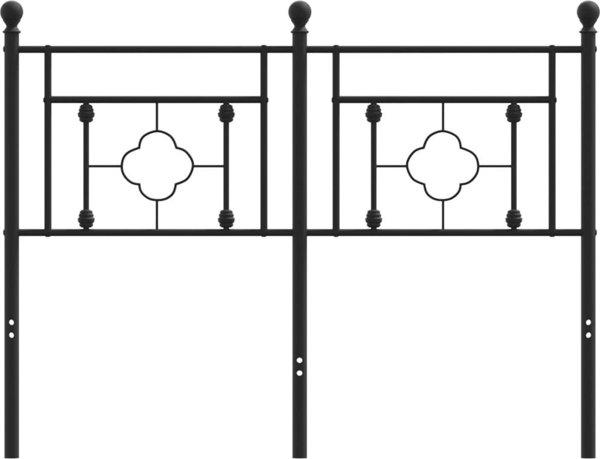 vidaXL Metalowe wezglowie, czarne, 120 cm