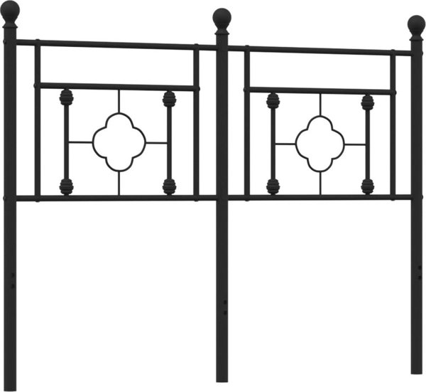 vidaXL Metalowe wezglowie, czarne, 120 cm