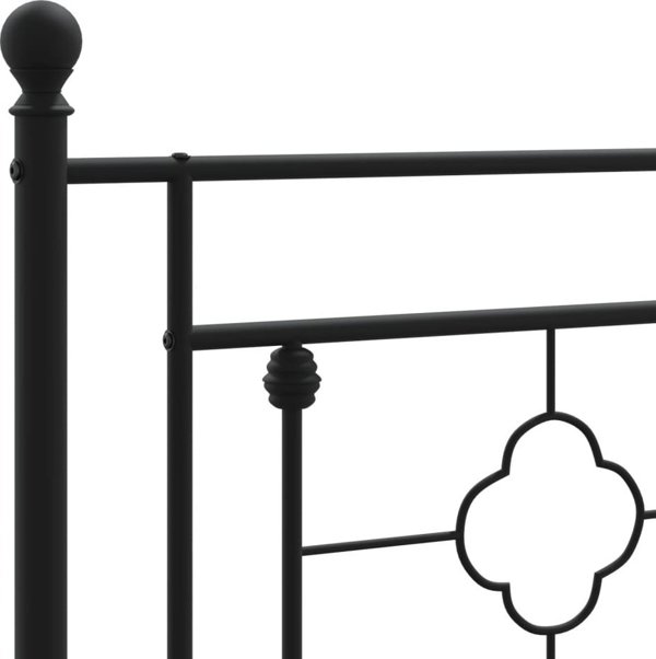 vidaXL Metalowe wezglowie, czarne, 120 cm
