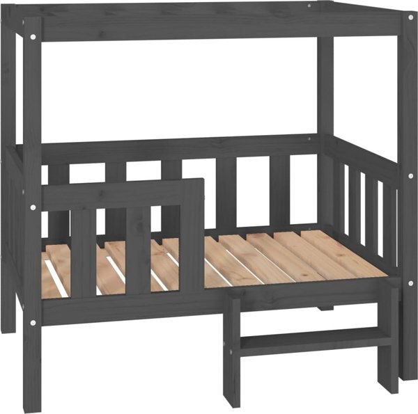 vidaXL vidaXL Legowisko dla psa, szare,95,5 x 73,5 x 90cm,lite drewno sosnowe