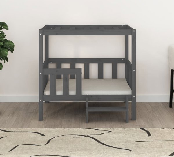 vidaXL vidaXL Legowisko dla psa, szare,95,5 x 73,5 x 90cm,lite drewno sosnowe