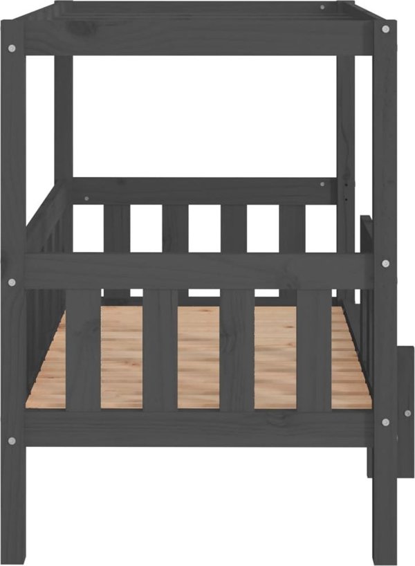 vidaXL vidaXL Legowisko dla psa, szare,95,5 x 73,5 x 90cm,lite drewno sosnowe