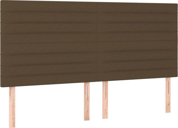 vidaXL Kontynentalno krevat me stretio, kafeno, tkanina, 160x200 cm