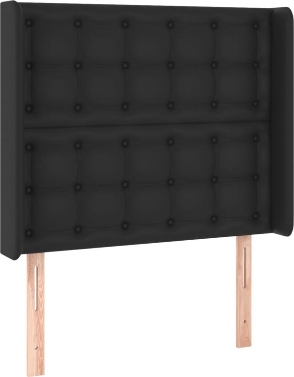 vidaXL Κεφαλάρι uszak, Μαύρο, 93x16x118/128 cm, Συνθετικό Δέρμα