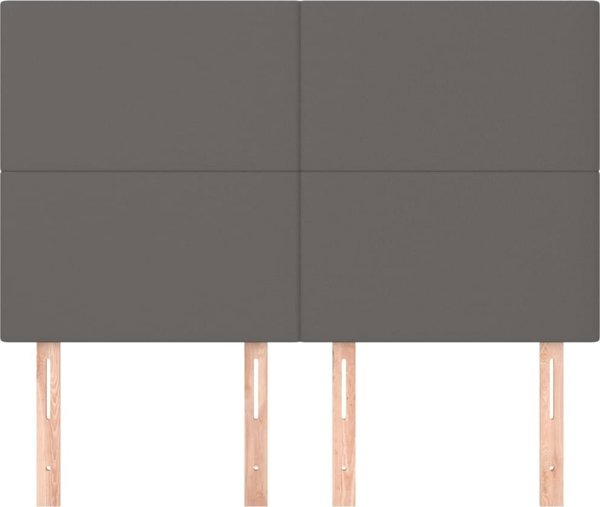 vidaXL Ζαγκλώματα για κρεβάτι, 4 τεμάχια, γκρι, 72x5x78/88 εκ., συνθετικό δέρμα