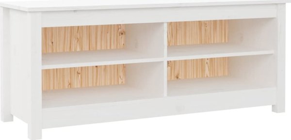 vidaXL Ντουλάπι παπουτσιών, λευκό, 110x38x45,5 εκ., μασίφ πεύκο