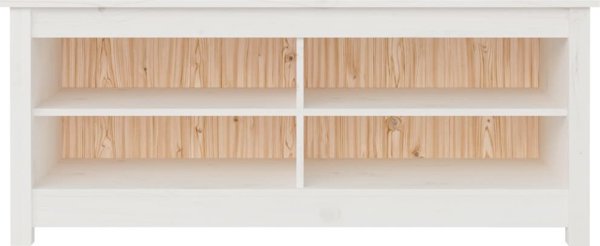 vidaXL Ντουλάπι παπουτσιών, λευκό, 110x38x45,5 εκ., μασίφ πεύκο