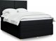 vidaXL Κρεβάτι Continental με στρώμα, μαύρο, ύφασμα, 140x190 cm