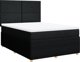 vidaXL Κρεβάτι Continental με στρώμα, μαύρο, ύφασμα, 140x190 cm