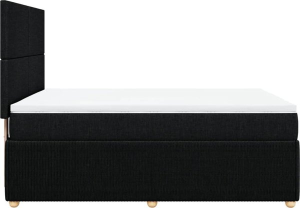 vidaXL Κρεβάτι Continental με στρώμα, μαύρο, ύφασμα, 140x190 cm
