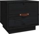vidaXL vidaXL Szafka nocna, czarna, 40x34x35 cm, lite drewno sosnowe
