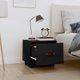 vidaXL vidaXL Szafka nocna, czarna, 40x34x35 cm, lite drewno sosnowe