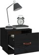 vidaXL vidaXL Szafka nocna, czarna, 40x34x35 cm, lite drewno sosnowe