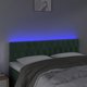 vidaXL Κεφαλάρι κρεβατιού με LED, σκούρο πράσινο, 144x7x78/88 εκ., βελούδινο
