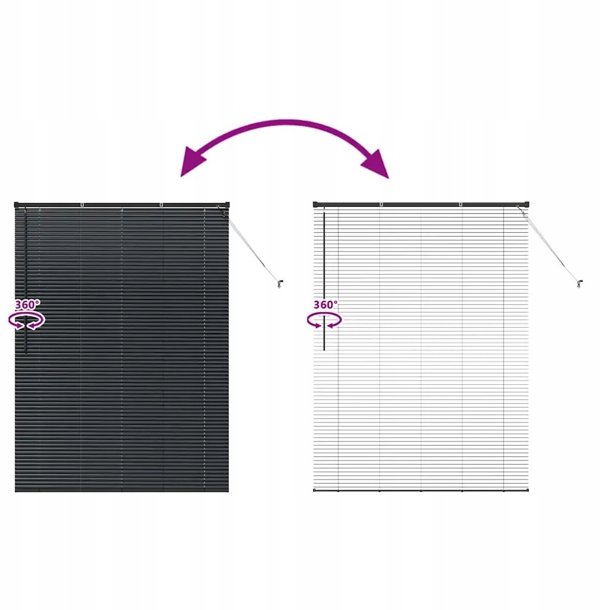 vidaXL Βενετσιάνικες περσίδες Μαύρο 175 x 135 cm αλουμίνιο