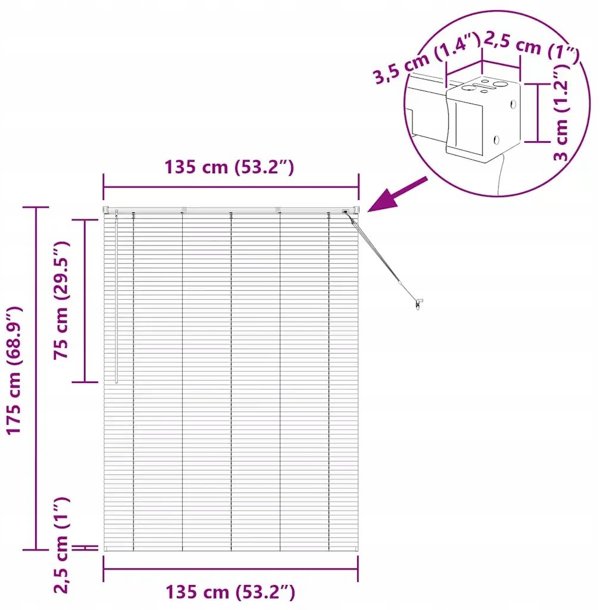 vidaXL Βενετσιάνικες περσίδες Μαύρο 175 x 135 cm αλουμίνιο