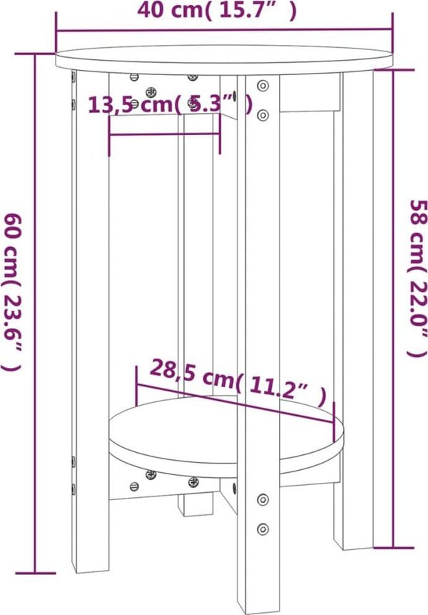 vidaXL Stolik kawowy, czarny,  40x60 cm, lite drewno sosnowe