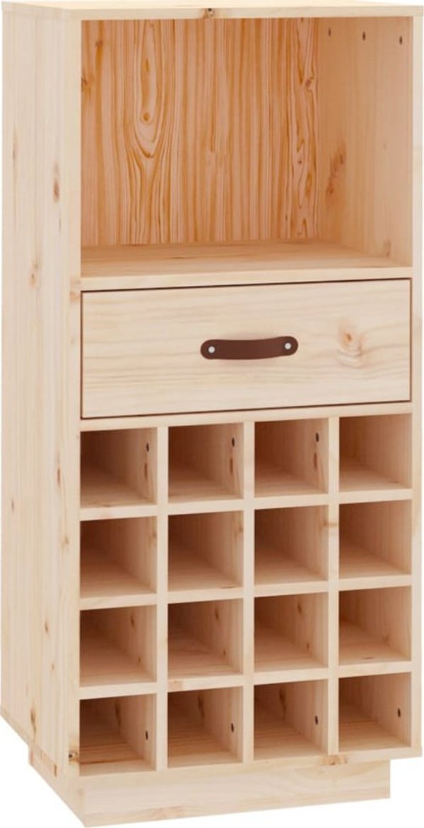 vidaXL vidaXL Szafka na wino, czarny, 45x34x100 cm, lite drewno sosnowe