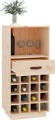 vidaXL vidaXL Szafka na wino, czarny, 45x34x100 cm, lite drewno sosnowe