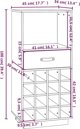 vidaXL vidaXL Szafka na wino, czarny, 45x34x100 cm, lite drewno sosnowe