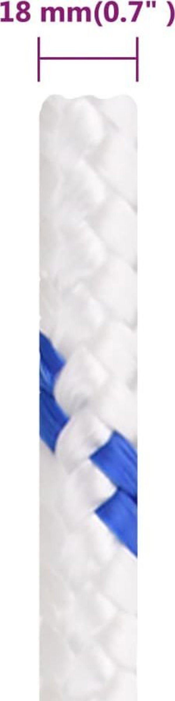 vidaXL Ναυτική Σχοινί λευκή 18 mm 25 m πολυπροπυλένιο