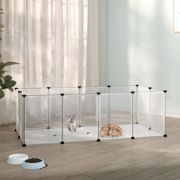 vidaXL Klatka dla malych zwierzat, bezbarwna, 144x74x46,5 cm PP i stal