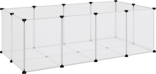vidaXL Klatka dla malych zwierzat, bezbarwna, 144x74x46,5 cm PP i stal