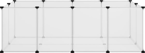 vidaXL Klatka dla malych zwierzat, bezbarwna, 144x74x46,5 cm PP i stal