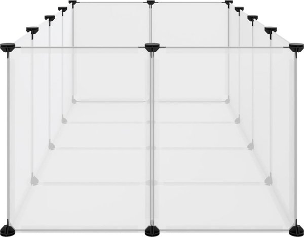 vidaXL Klatka dla malych zwierzat, bezbarwna, 144x74x46,5 cm PP i stal