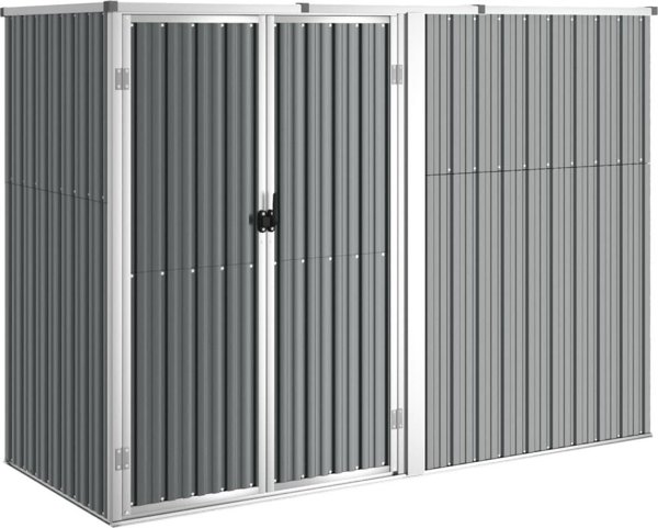 vidaXL vidaXL Szopa ogrodowa, szara, 225x89x161 cm, stal galwanizowana