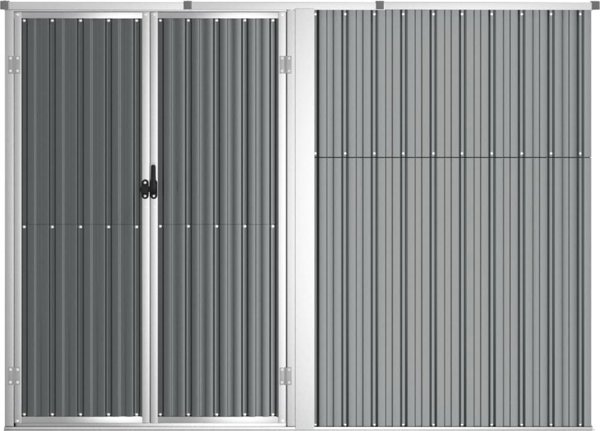 vidaXL vidaXL Szopa ogrodowa, szara, 225x89x161 cm, stal galwanizowana