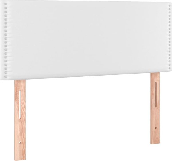 vidaXL Λευκό Κρεβάτι Kontynentalne με Στρώμα, δερματίνη 100x200 cm