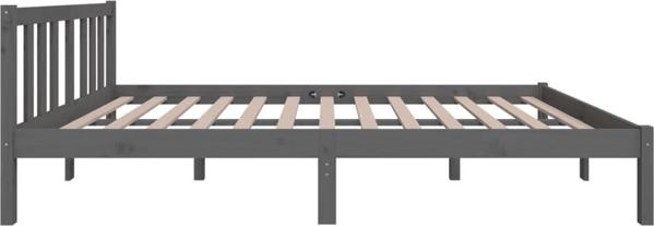 vidaXL Rama κρεβατιού, γκρι, μασίφ ξύλο, 120 x 200 cm
