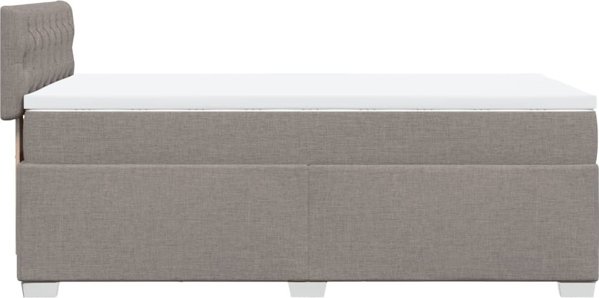 vidaXL Κρεβάτι Continental με Στρώμα, Taupe, Ύφασμα, 100x200 cm