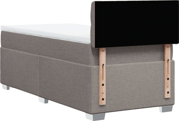 vidaXL Κρεβάτι Continental με Στρώμα, Taupe, Ύφασμα, 100x200 cm