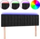 vidaXL Zaglowek do lozka z LED, czarny, 144x5x78/88 cm, aksamit