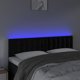 vidaXL Zaglowek do lozka z LED, czarny, 144x5x78/88 cm, aksamit