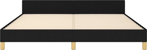 vidaXL Rama κρεβατιού με κεφαλάρι, μαύρη, 180x200 cm, με υφασμάτινη επένδυση