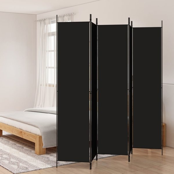 vidaXL vidaXL Parawan 5-panelowy, czarny, 250x220 cm, tkanina