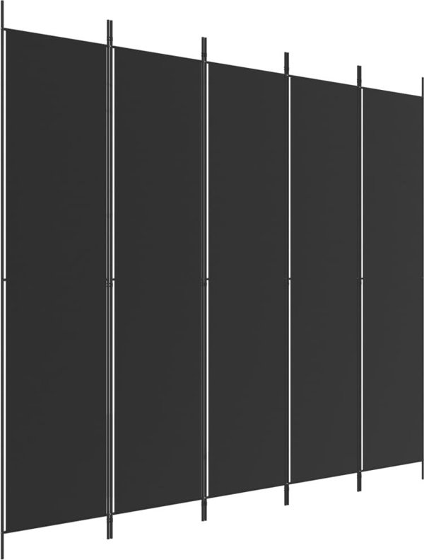 vidaXL vidaXL Parawan 5-panelowy, czarny, 250x220 cm, tkanina