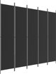 vidaXL vidaXL Parawan 5-panelowy, czarny, 250x220 cm, tkanina