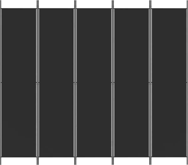 vidaXL vidaXL Parawan 5-panelowy, czarny, 250x220 cm, tkanina