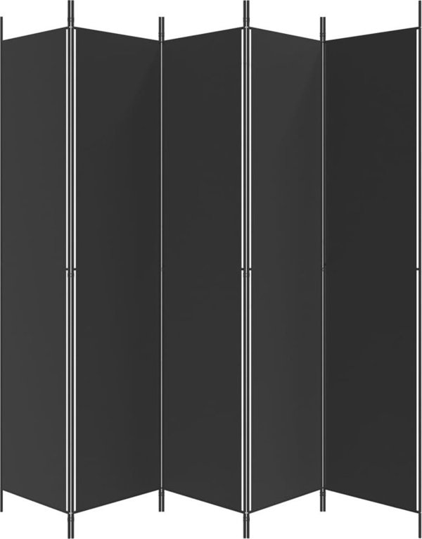 vidaXL vidaXL Parawan 5-panelowy, czarny, 250x220 cm, tkanina