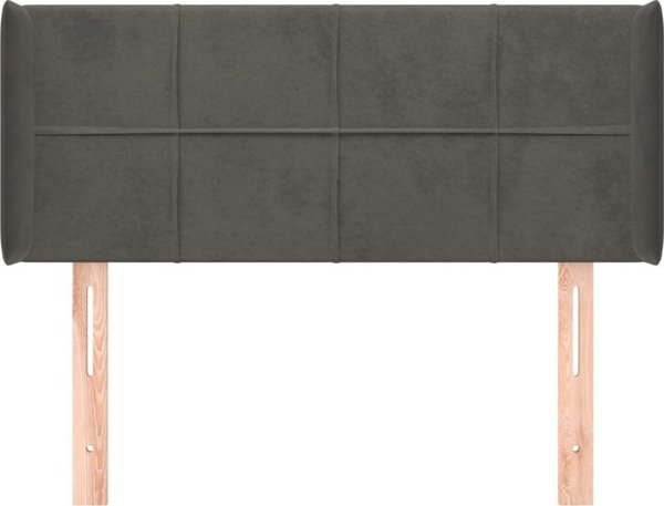 vidaXL Κεφαλάρι uszak, σκούρο γκρι, 93x16x78/88 εκ., βελούδο