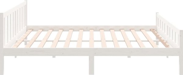 vidaXL Κρεβατοκάμαρα, λευκή, μασίφ ξύλο, 160 x 200 εκ