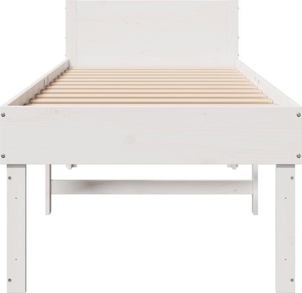 vidaXL Κρεβατοκάμαρα χωρίς στρώμα, λευκό, 75x190 cm, από συμπαγές πεύκο