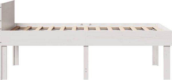 vidaXL Κρεβατοκάμαρα χωρίς στρώμα, λευκό, 75x190 cm, από συμπαγές πεύκο
