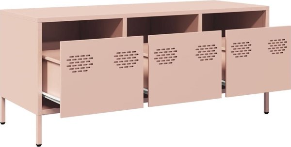 vidaXL Έπιπλο RTV, ροζ, 101,5x39x43,5 εκ., ψυχρής έλασης ατσάλι