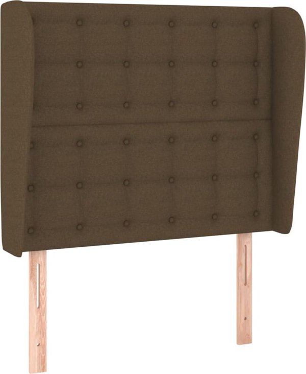 vidaXL Zaglowek uszak, σκούρο καφέ, 93x23x118/128 cm, ύφασμα