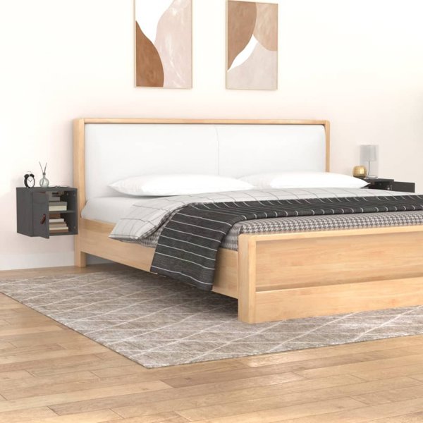 vidaXL Σετ 2 Επιτοίχιες Ντουλάπες γκρι 31,5x30x30 εκ. πεύκο